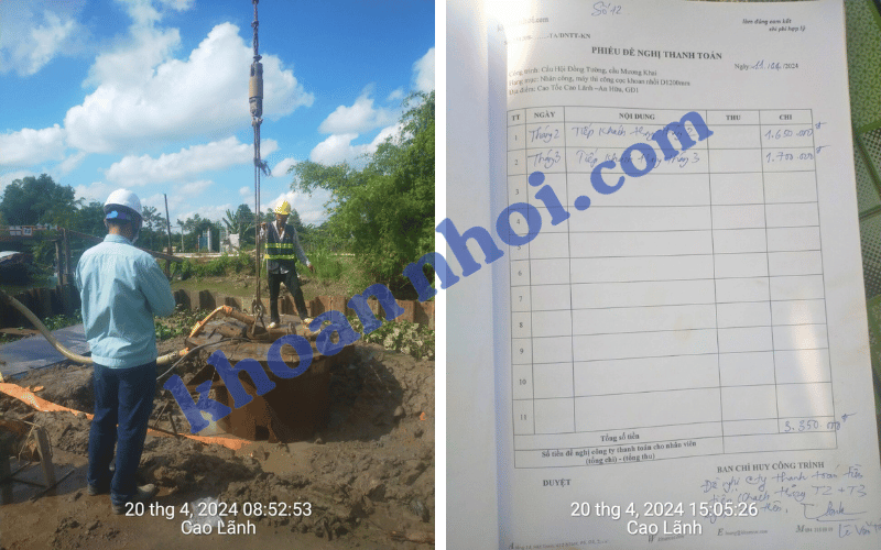 Thi công cọc khoan nhồi tại khu vực Đồng bằng Sông Cửu Long