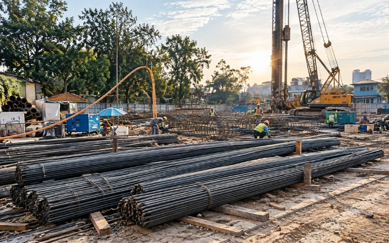 Thi công cọc khoan nhồi tại công trường