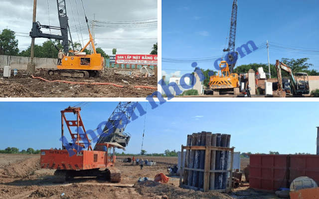 Thi công cọc khoan nhồi Thủ Thừa, Long An