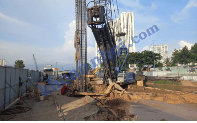 Thi công khoan cọc tại Bình Dương.