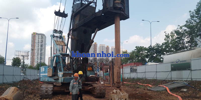 Đơn vị thi công cọc nhồi Bình dương khoannhoi.com thi công tại công trường