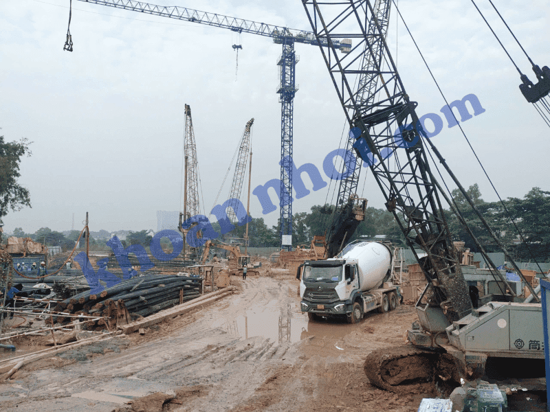 Máy móc ảnh hưởng đến báo giá thi công cọc khoan nhồi D1200.